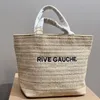Top rączka rive gauche plażowa torba plażowa TOTE DUŻA pojemność luksusowe designerskie torby hobo men słomiane splotowe torebki