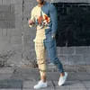 Survêtements pour hommes Printemps Ensemble de survêtement pour hommes Imprimé en 3D Couleur unie Jogger Sportswear Casual Manches longues T-shirtsLong Pants Suit Homme Vêtements 230504