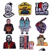 Broches Broches Halloween Film Émail Broche Badge Revers Sac À Dos Collier Chapeau Femmes Hommes Bijoux Cadeaux Livraison Directe Dhxpi