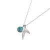 Kettingen 2023 Sieraden Fashion Mermaid's tranen blauwe schuim ketting voor vrouwen prachtige sleutelbeen hoge kwaliteit