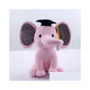 Poupées en peluche 1Pc 25Cm Beautif Docteur Éléphant En Peluche Graduation Bébé Peluches Pour Ldren Filles Cadeau D'anniversaire De Noël J220729 Drop Deliv Dhtkz