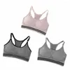 Yoga -outfit tanktop comfortabele borst binder u halsontwerp elastisch ademende borstbinders vrouw dansende reis roze