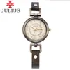 Montres-bracelets Dame Montre Femme Japon Quartz Heures Rétro Mode Style Antique Robe Bracelet Cuir Souple Fille Cadeau D'anniversaire Julius Box