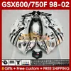 Body for Suzuki Katana GSX600F GSXF750 GSXF-750 GSXF 600 750 CC 169NO.73 Scorpion BLK GSX750F 600CC 750CC 98 99 00 01 02 GSXF600 GSXF-600 1999 2000 2000 2002 Fairing Fairing