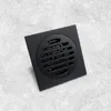 Dränerar svart mässing 10 x 10 cm duschgolv Drain Tvättrummet Badrum Invisibelt dränering täcker fyrkantig avfallsgolv 230505