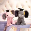 Poupées en peluche 1Pc 25Cm Beautif Docteur Éléphant En Peluche Graduation Bébé Peluches Pour Ldren Filles Cadeau D'anniversaire De Noël J220729 Drop Deliv Dhtkz