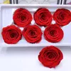 Dekorative Blumen, 6 Stück/Schachtel, A-Qualität, konservierter Rosenkopf, verewigt, 5–6 Durchmesser, ewige Rosen, Weihnachtsgeschenkbox für Mutter