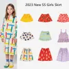 スカート韓国の子供用TシャツスカートBC SSサマーベビーガールコットンコットスドレスキッズドレスアウトウェア服230505