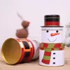 Opakowanie prezentów 20Sets Snowman Tin Box Round Christmas Candy Biscuit Polese Dekoracja Świętego Mikołaja 3PCS/zestaw