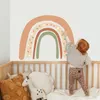 Bakgrundsbilder Big Rainbow Watercolor Home Decor Wall Sticker Självhäftande för barnrumsrum vardagsrum Nursery Decals Nordic Kid Stickers 230505