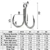 Рыбалка крючков Big Game 4x #6 #50 Antiroust Crible Cook Super Sharp Triple Anchor Hook для морской троллинги рыбалка из приманки из соленой воды 230505