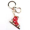 Keychains Luxury Skate Shoes Keychain On the Keys Kvinnor Keyrings Car Rhinestone Red Christmas Shoe Keyring Jewelry Bag