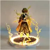 漫画のフィギュアデーモンスレイヤーアクションkimetsu no yaiba agatsuma zenitsu nightlights led set figurine model toys for Children C0220 DR DHKP7