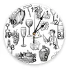壁時計ワインボトルグレープフルーツラウンドクロックモダンデザインホームリビングルーム装飾子供用キッチンテーブル