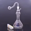 Wholesale Newest Creative Big Vase Style Glass water dab rig bong with 10mm male oil burner bowl and silicone straw hose