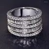 Wedding Rings CAOSHI Gorgeous Wide Bands Ring Female Party Accessories With Dazzling Cubic Zirconia Noble Lady Engagement Jewelry Gift