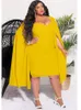 Sukienki plus size WMSTAR DRES DRES SEXY SLID HEM DŁUGO SŁUKACH MAXI MADE Club Stroje Hurtowe Drop 230504