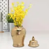 Bottiglie di stoccaggio Vaso con coperchio Decorativo versatile di lusso orientale allo zenzero per l'esposizione di decorazioni per la casa, decorazioni per regali, feste