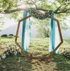 Feestdecoratie houten zeshoek bruiloft aarch ballonbloem achtergrond boog frame standaard verjaardag babydouche