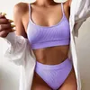 Costume da bagno Bikini spaccato all'ingrosso Sexy senza schienale Cinghie senza spalline Mare Beach Women