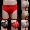 Unterhose Sexy Herrenunterwäsche Sissy Pouch Panties Atmungsaktive Spitze Herren Slips Große transparente U-förmige Gay Shorts