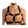 Other Panties Catsuit Costumes Sexy Men Elastic Shoder Strap Chest Muscle Harness Belt With Metal Orings And Studs Fancy Club Party Dhh9W