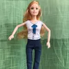 Kawaii Fashion Handmade 12 Items/Lot Doll Accessories Fast shipping =6 Tops +6 Pants Clothes For Barbie Game DIY Birthday Gifts