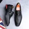 Abendschuhe Herren Luxus Leder Low Heel Hochzeit Gentleman Business Pointed Toe Slip-on Loafers