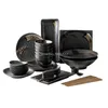 Plates 2/4/6 Person Japanese Dinner Set Ceramic Retro Black Matte Color Restaurant Products Elware