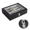 8 Slot Glasses Display Case Eyeglass Sunglasses Storage Box With Window Imitation Leather Storage Organizer Collector