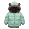 Down jas peuter casual jas winter herfst outfit warme hoodie katoen dikkere kinderen kleren lange mouwen vaste baby J220718 dro dhhqx