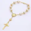 Chain DELYSIA KING Religious Ornaments Religion Catholic Communion Cup Gift Center Cross Rosary Bracelet Bead 230504