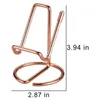 Jewelry Pouches Business Card Holder For Desk Metal Display Stand Office Desktop Name (Rose Gold)