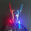 Feestmaskers 27 modellen pijp dreadlocks cyberpunk masker cosplay shinobi masker speciale krachten samurai maskers driehoeksproject el met LED -licht 230504