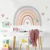 Bakgrundsbilder Big Rainbow Watercolor Home Decor Wall Sticker Självhäftande för barnrumsrum vardagsrum Nursery Decals Nordic Kid Stickers 230505