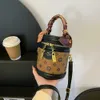 Borse Borsa da donna 2023 New Fashion Sciarpa Handheld Cylindrical Single Shoulder Crossbody Flower Rice Bucket Bag