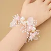 Fiori decorativi Matrimonio Polso Fiore Perla Corpetto Cerimonia Prom Bracciale da sposa Decorazioni a mano