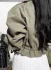 Vestes pour femmes EWQ coréen Zipper Pocket Drawstring Femmes Safari Style Veste Printemps Automne Nouveau Streetwear À Manches Longues Vestes Y6127 230505