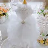 Dresses Highend Handmade Luxury Dog Clothes Wedding Dress Detachable Skirt Trailing Elegant Tulle Lace Princess One Piece Pet Supplies