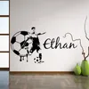 Wallpapers Football Custom Name Large Soccer wall art decal vinyl sticker For teen boy kids bedroom decor Sport Wall Mural Home Decor 2961 230505