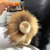 16cm/6.2" Real Genuine Mink Fur Lion Keychain Pompom Ball Bag Charm Purse Bag Car Phone Pendant Keyring Kids Toy