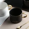 Kupalar Avrupa tarzı altın kol çizim altın kahve fincanı kafe ikindi çay kupa yaratıcı seramik su