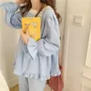 Women's Sleepwear Women Autumn Cute Pajamas Set Cotton Comfortable Home Suit Pullovers Pyjamas Pant 2 Piece