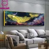 Stitch 5d diamond painting Modern golden whale handmade diy puzzle Full Square embroidery mosaic Cross Stitch home decorar twork large