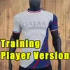 Spelarversion 23 24 PSGS MBAPPE Soccer Jerseys 2023 2024 DI Maria Wijnaldum Sergio Ramos Hakimi Fjärde Maillots Football Icardi Verratti Fans version Training Suit