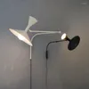 Vägglampa nordiska moderna LED -lampor med plugg lång arm justerbar heminredning sovrum sovrum studie rum dekoration sconce ljus