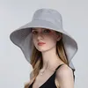 Широкие шляпы Brim Beach Scip Sun Sun Shat для женщин на открытом воздухе ультрафиолетовая защита от ультрафиолета по пешеходным рыбакам Большое ведро