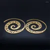 Hoop oorbellen Boheemse bloemen Roestvrijstalen oorschepen Women Gold Color India Ronde Oording Trendy Justy Pendientes Dorados Mujer E9339S01