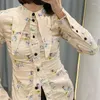 Women's Blouses 2023 Spring And Summer Special Price Women Pointed Collar Pleated Satin Trumpet Sleeve Printed Slim Shirt