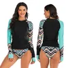 Wetsuits Drysuits New Sexy Swimsuit Bikini Mujer Rashguard women Long Sleeve Swimwear Surfing Two Piece Swimsuit Tankini Set Surf Swimming J230505